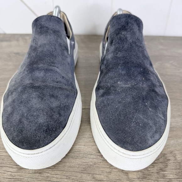 Opie Way Indigo Blue Suede Lo Top Slip On Sneakers Mens Size 10 Handmade In USA - Picture 3 of 9